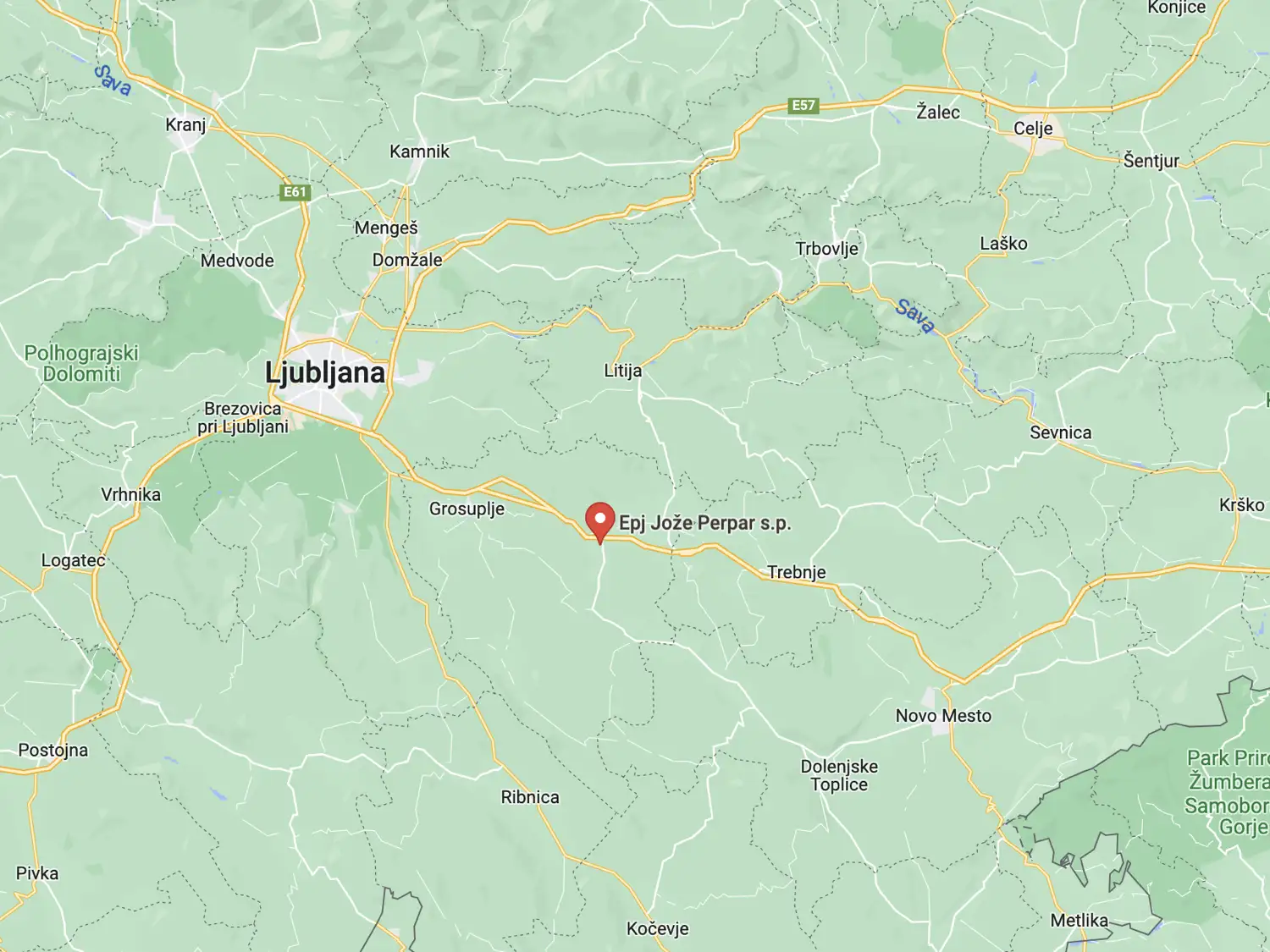Zemljevid lokacije EPJ Jože Perpar s.p. v Ivančni Gorici